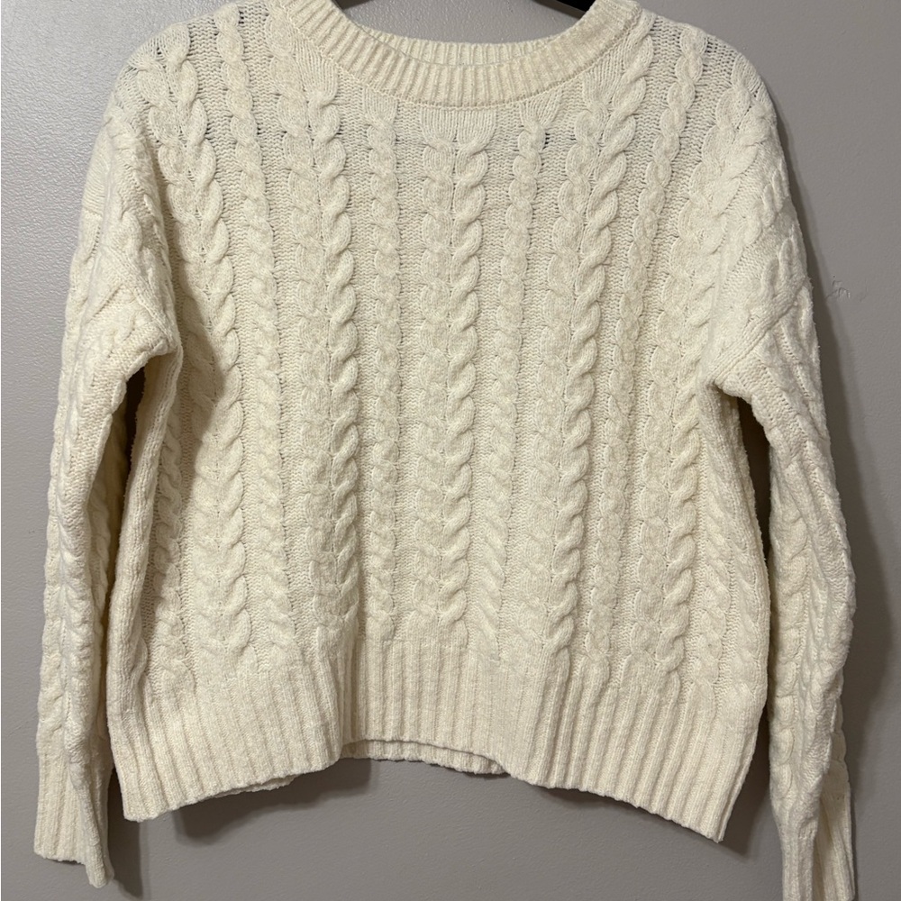 Joie Ivory Cable Knit Sweater